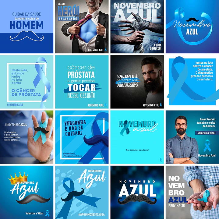 40 Artes Mídias Sociais Novembro Azul Editáveis Photoshop 2