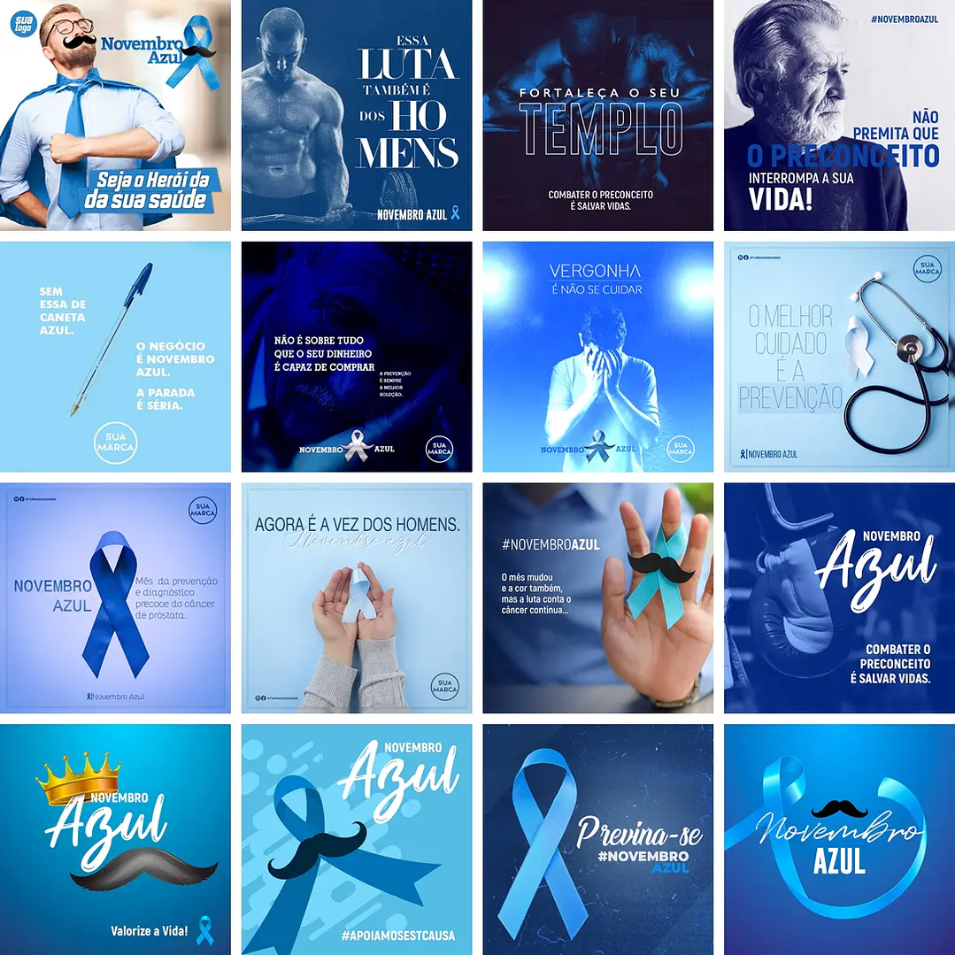 40 Artes Mídias Sociais Novembro Azul Editáveis Photoshop 3