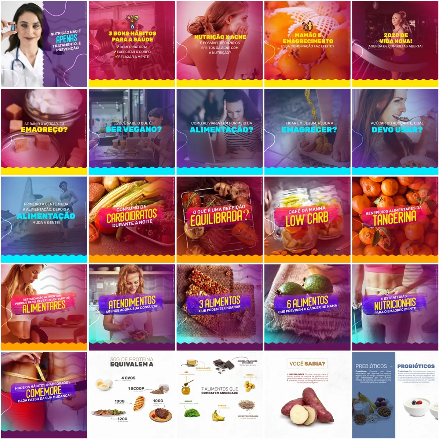 190 Artes Mídias Sociais Nutricionista Nutrição Editáveis Photoshop 3