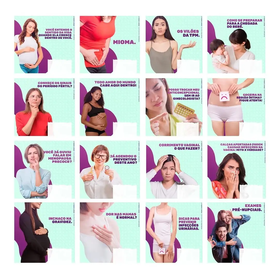 130 Artes Mídias Sociais Obstetrícia Obstetra Editáveis Photoshop 2