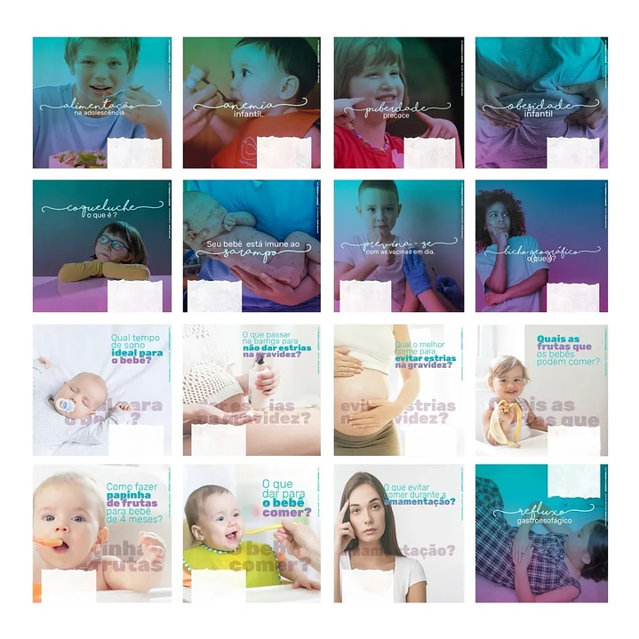 130 Artes Mídias Sociais Pediatras Editáveis Photoshop + Png 2