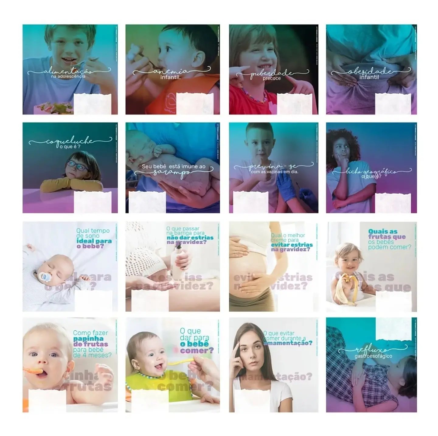 130 Artes Mídias Sociais Pediatras Editáveis Photoshop + Png 2