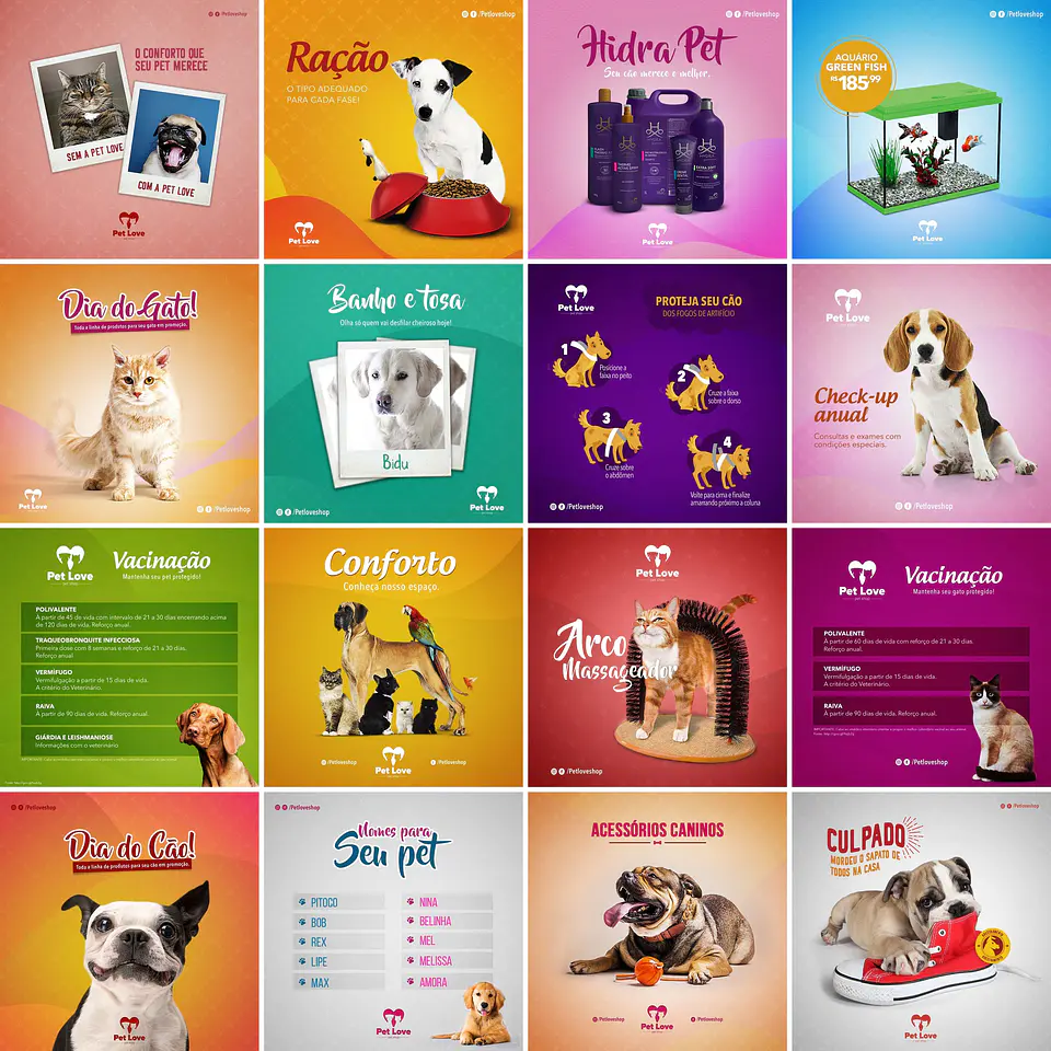80 Artes Mídias Sociais Petshop Pet Shop Editáveis Photoshop + Png 1