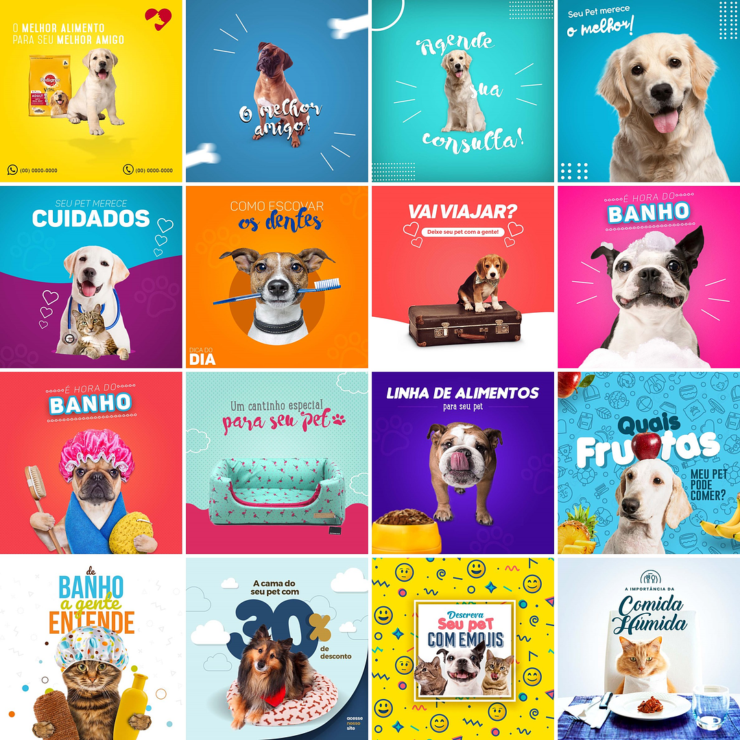 80 Artes Mídias Sociais Petshop Pet Shop Editáveis Photoshop + Png 4