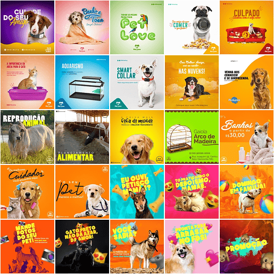 220 Artes Mídias Sociais Petshop Pet Shop Editáveis Photoshop + Png
