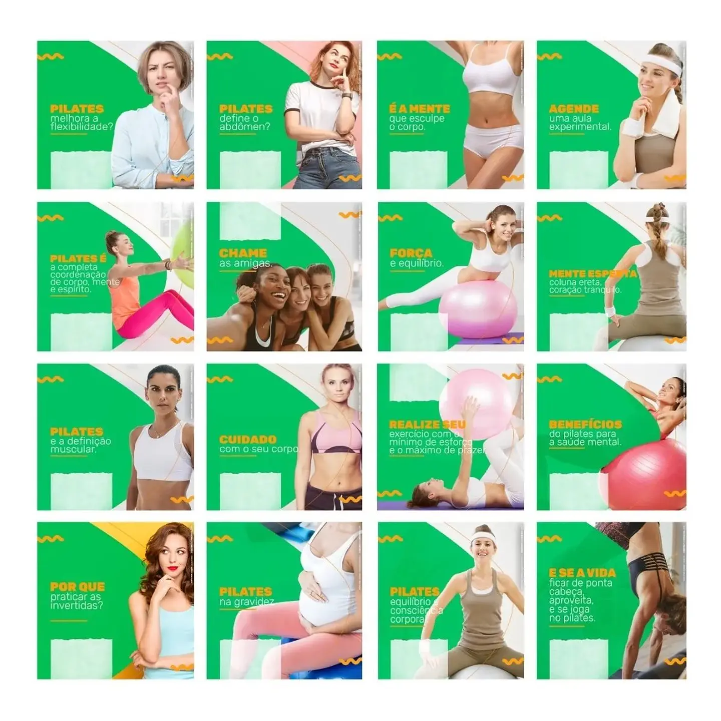 130 Artes Mídias Sociais Pilates Editáveis Photoshop + Png 2