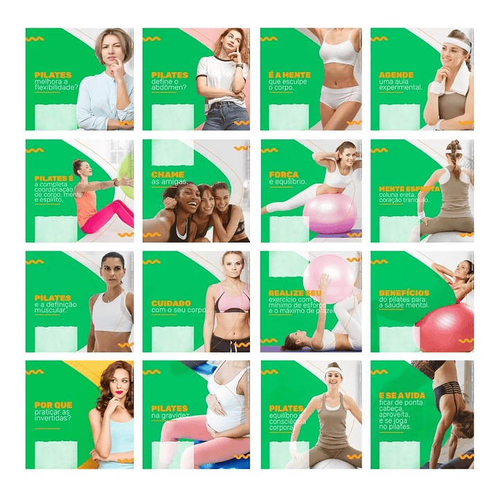 130 Artes Mídias Sociais Pilates Editáveis Photoshop + Png 2
