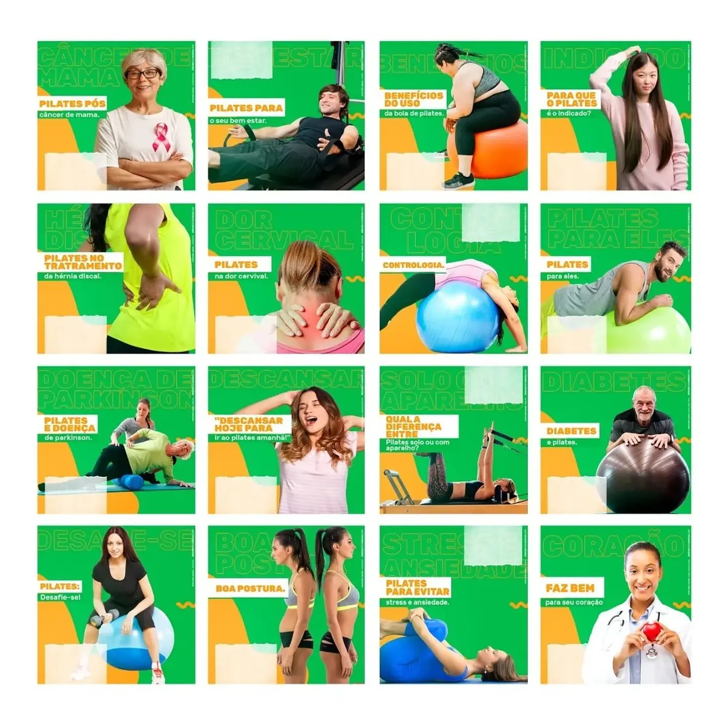130 Artes Mídias Sociais Pilates Editáveis Photoshop + Png 6