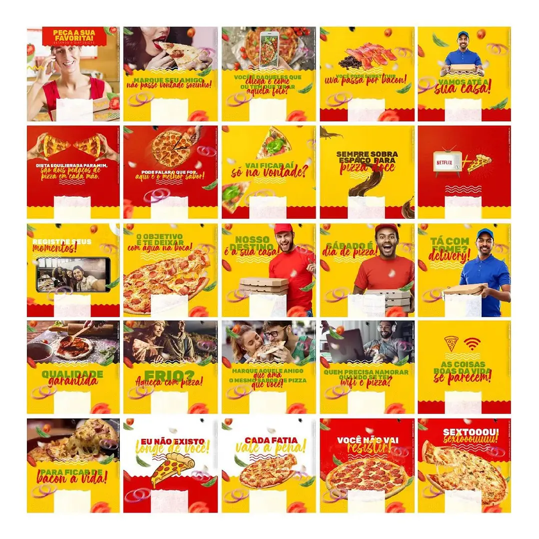 130 Artes Mídias Sociais Pizzaria Editáveis Photoshop + Png 2