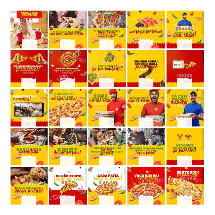 130 Artes Mídias Sociais Pizzaria Editáveis Photoshop + Png 2