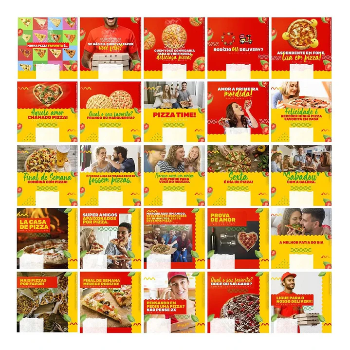 130 Artes Mídias Sociais Pizzaria Editáveis Photoshop + Png 4