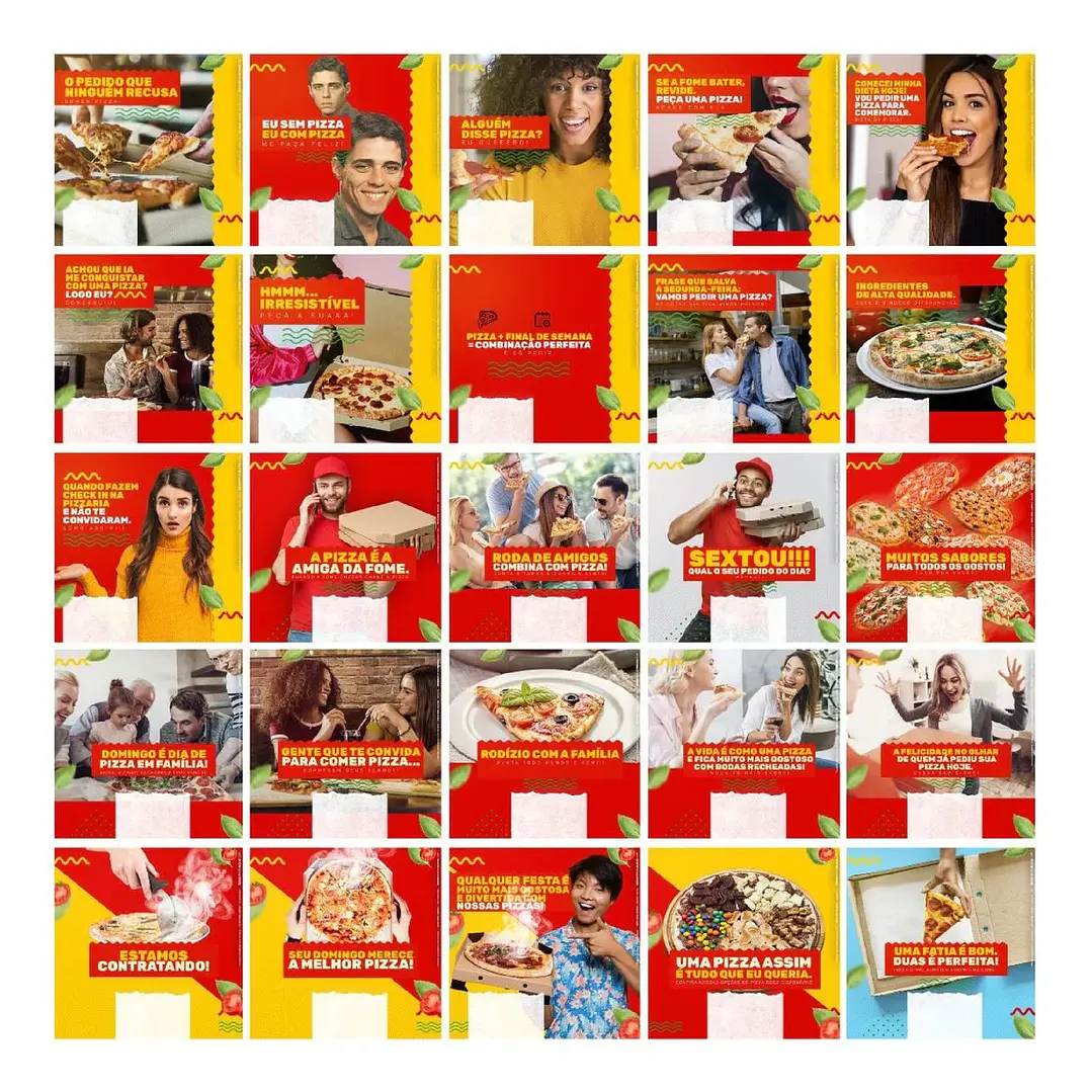 130 Artes Mídias Sociais Pizzaria Editáveis Photoshop + Png 5