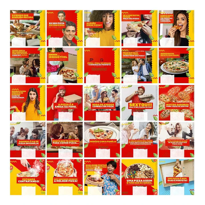 130 Artes Mídias Sociais Pizzaria Editáveis Photoshop + Png 5
