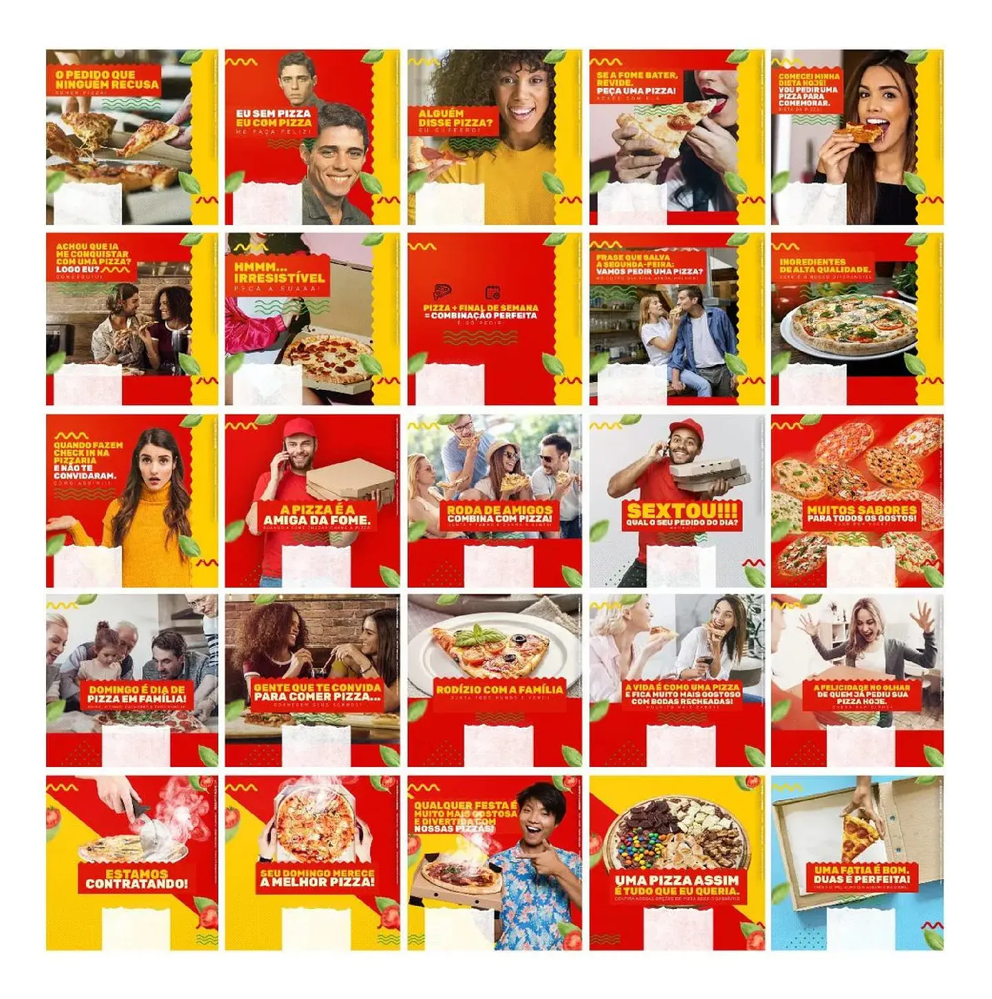 130 Artes Mídias Sociais Pizzaria Editáveis Photoshop + Png 5