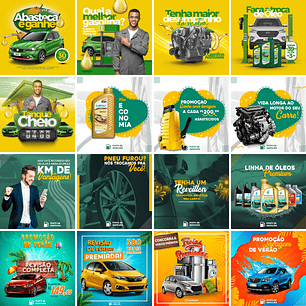 30 Artes Mídias Sociais Posto de Gasolina Editáveis Photoshop + Png