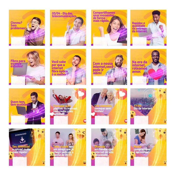 130 Artes Mídias Sociais Provedor de Internet Editáveis Photoshop + Png 4