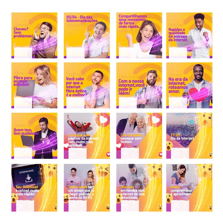 130 Artes Mídias Sociais Provedor de Internet Editáveis Photoshop + Png 4