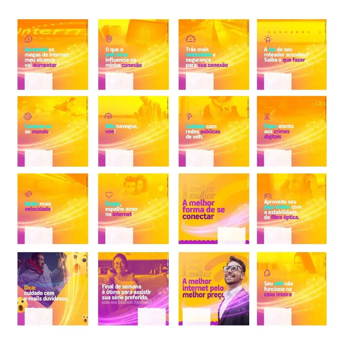 130 Artes Mídias Sociais Provedor de Internet Editáveis Photoshop + Png 6