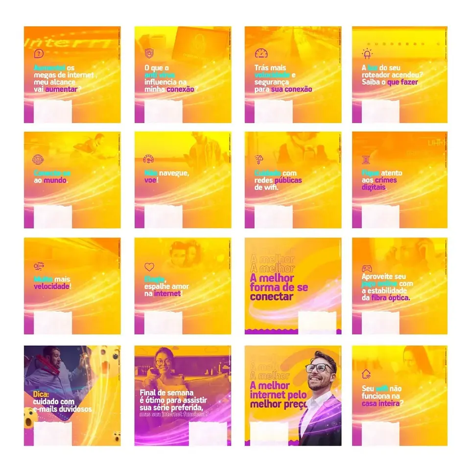 130 Artes Mídias Sociais Provedor de Internet Editáveis Photoshop + Png 6