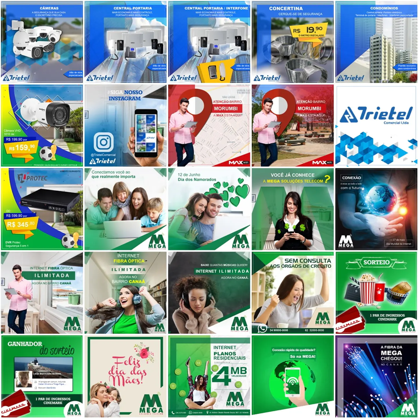 215 Artes Mídias Sociais Provedor de Internet Editáveis Photoshop + Png 2