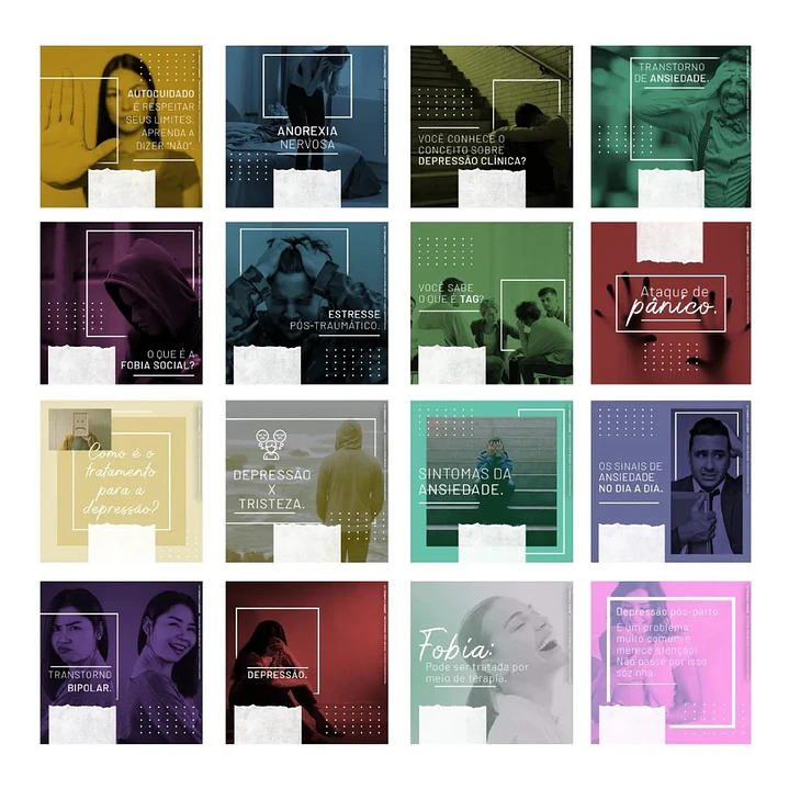 130 Artes Mídias Sociais Psicologos Editáveis Photoshop + Png 1