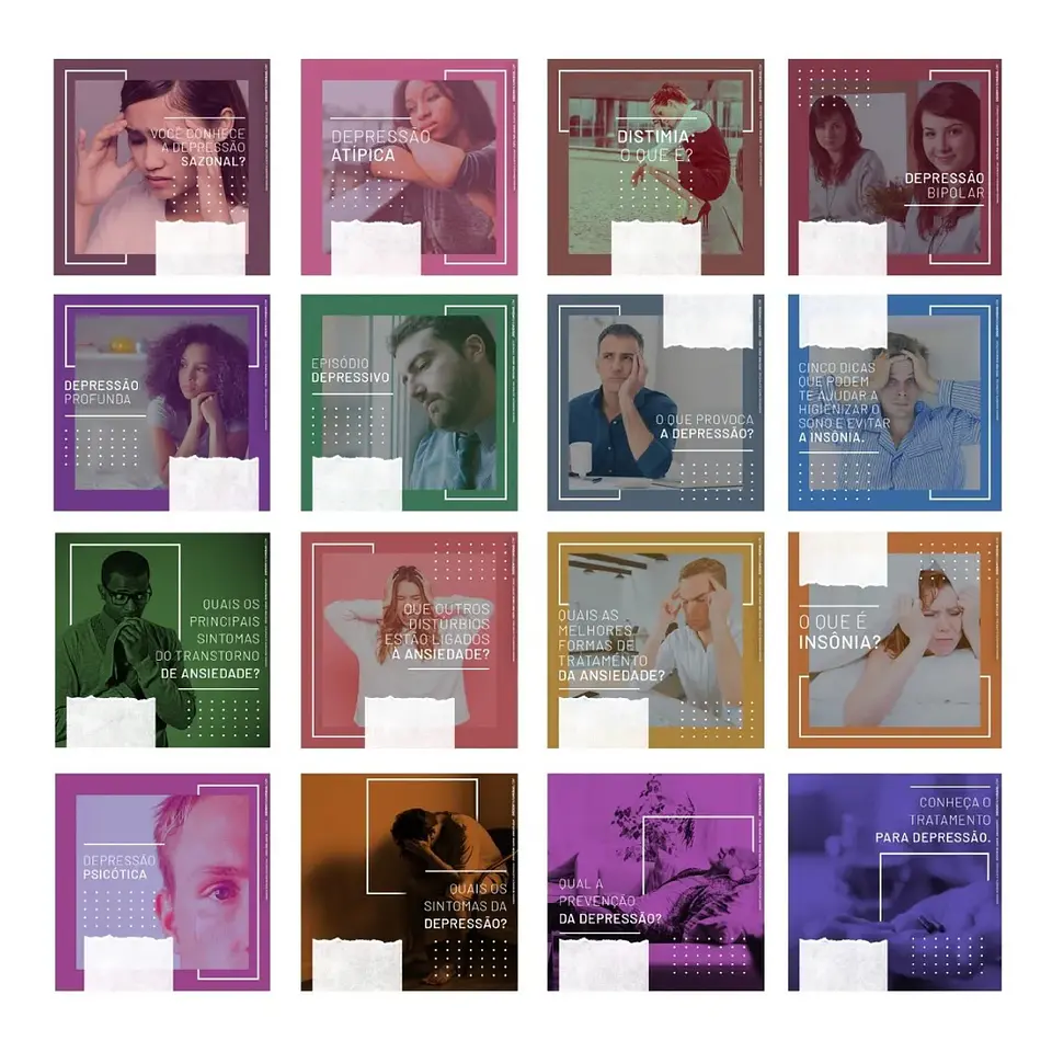 130 Artes Mídias Sociais Psicologos Editáveis Photoshop + Png 2