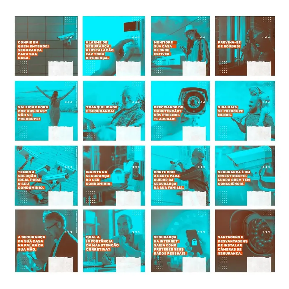 130 Artes Mídias Sociais Segurança Eletronica Editáveis Photoshop + Png 1