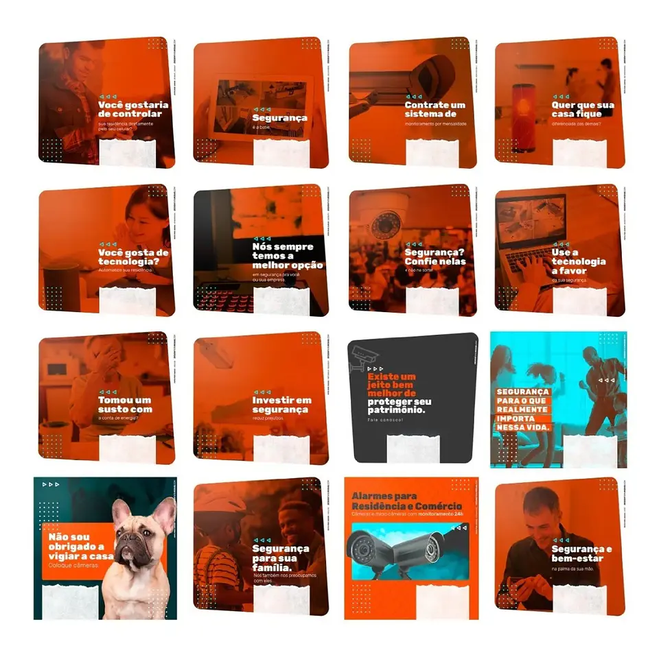 130 Artes Mídias Sociais Segurança Eletronica Editáveis Photoshop + Png 4