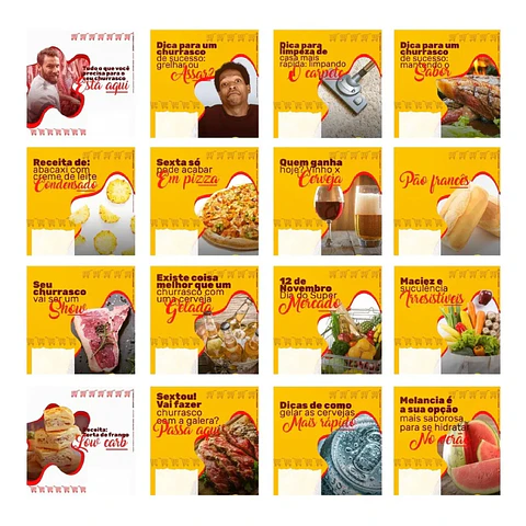 130 Artes Mídias Sociais Supermercados Editáveis Photoshop + Png