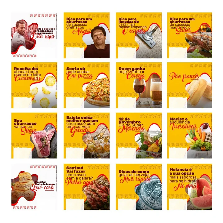 130 Artes Mídias Sociais Supermercados Editáveis Photoshop + Png 1