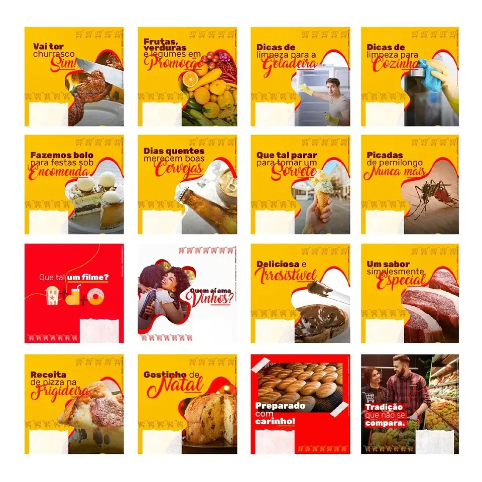 130 Artes Mídias Sociais Supermercados Editáveis Photoshop + Png 2