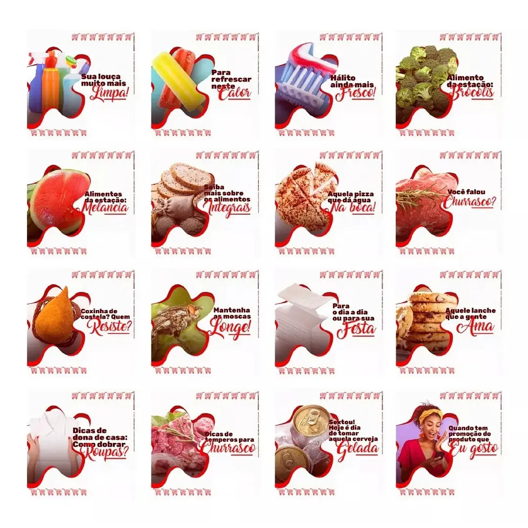 130 Artes Mídias Sociais Supermercados Editáveis Photoshop + Png 3
