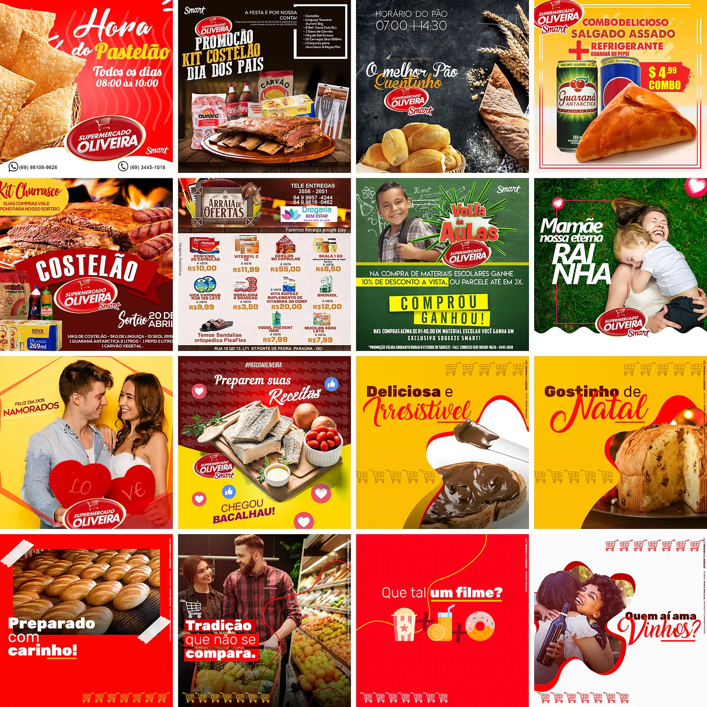 220 Artes Mídias Sociais Supermercados Editáveis Photoshop + Png 4