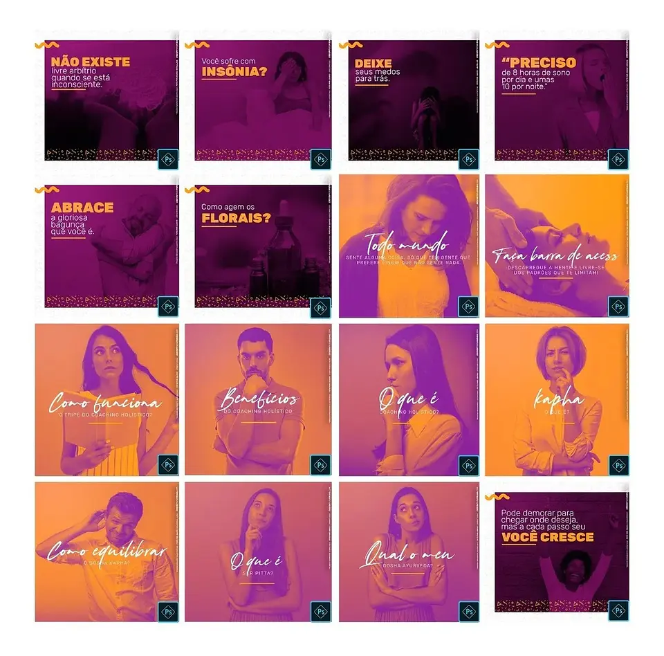 130 Artes Mídias Sociais Terapia Holísticas Editáveis Photoshop + Png 1