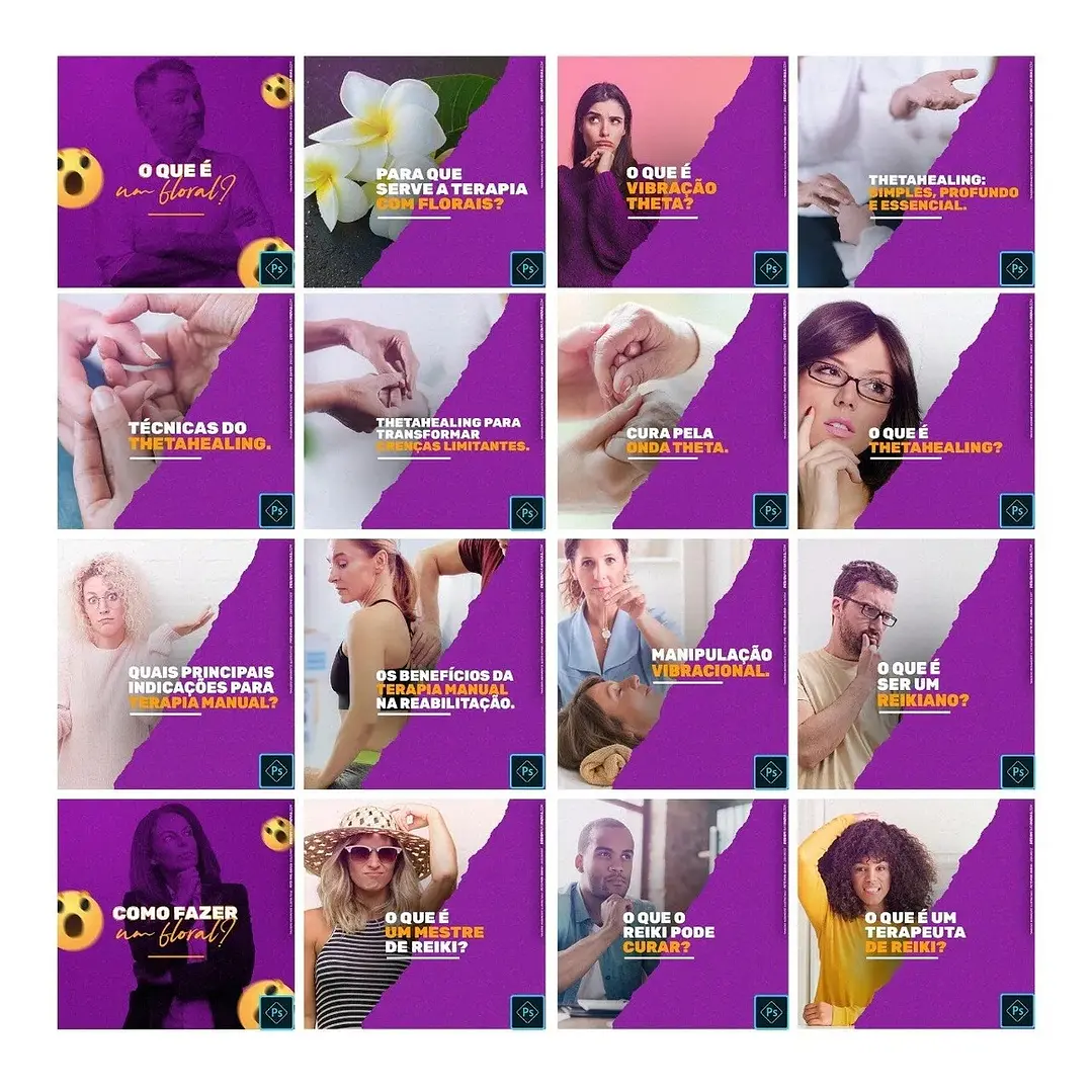130 Artes Mídias Sociais Terapia Holísticas Editáveis Photoshop + Png 6