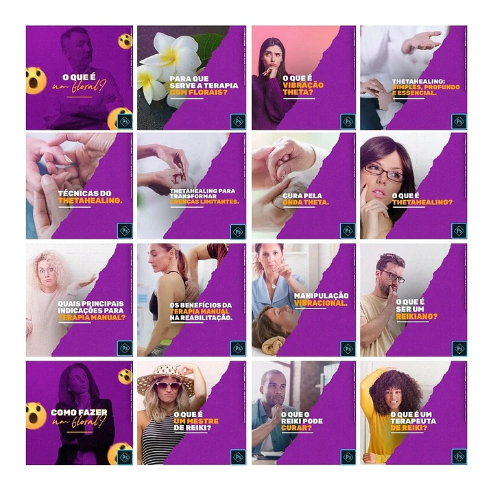 130 Artes Mídias Sociais Terapia Holísticas Editáveis Photoshop + Png 6