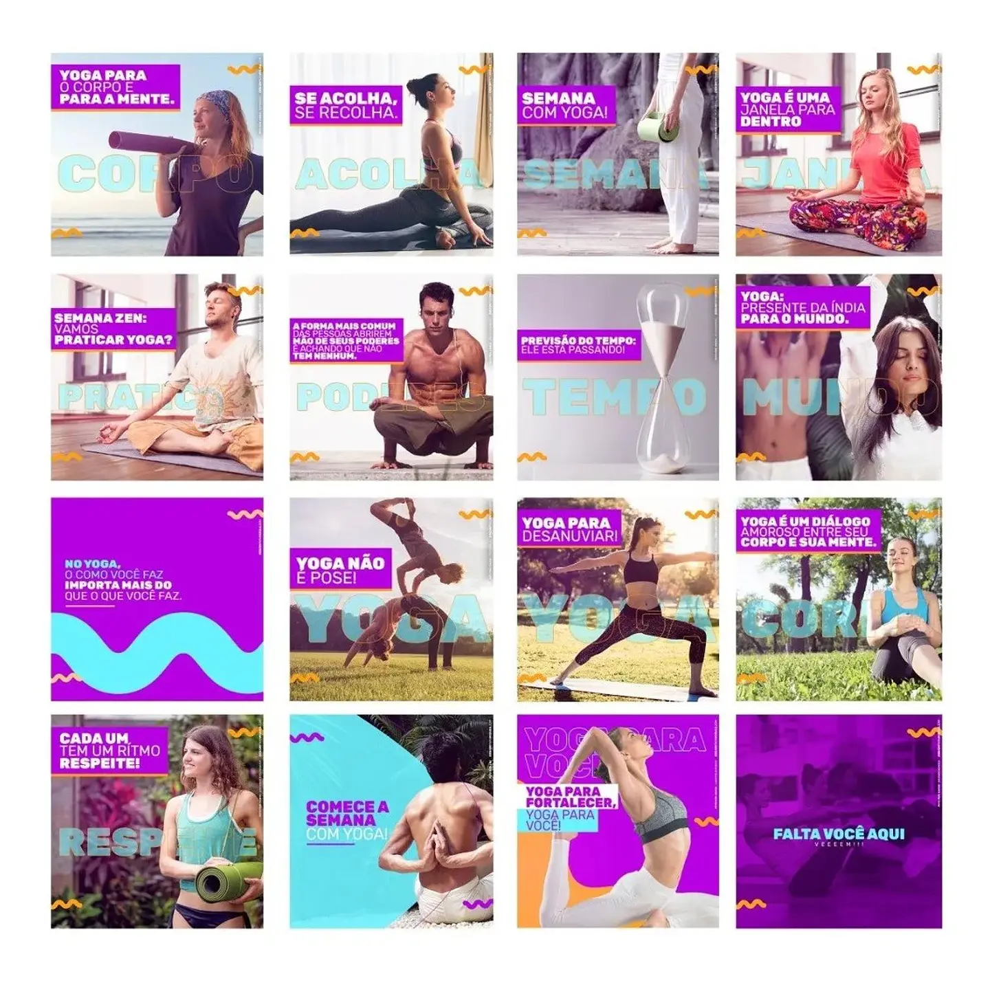 130 Artes Mídias Sociais Yoga Editáveis Photoshop + Png 1