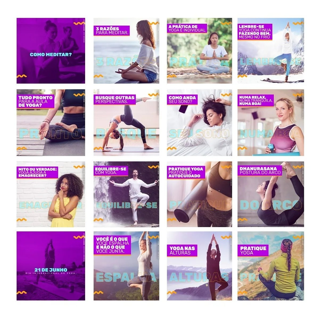 130 Artes Mídias Sociais Yoga Editáveis Photoshop + Png 2