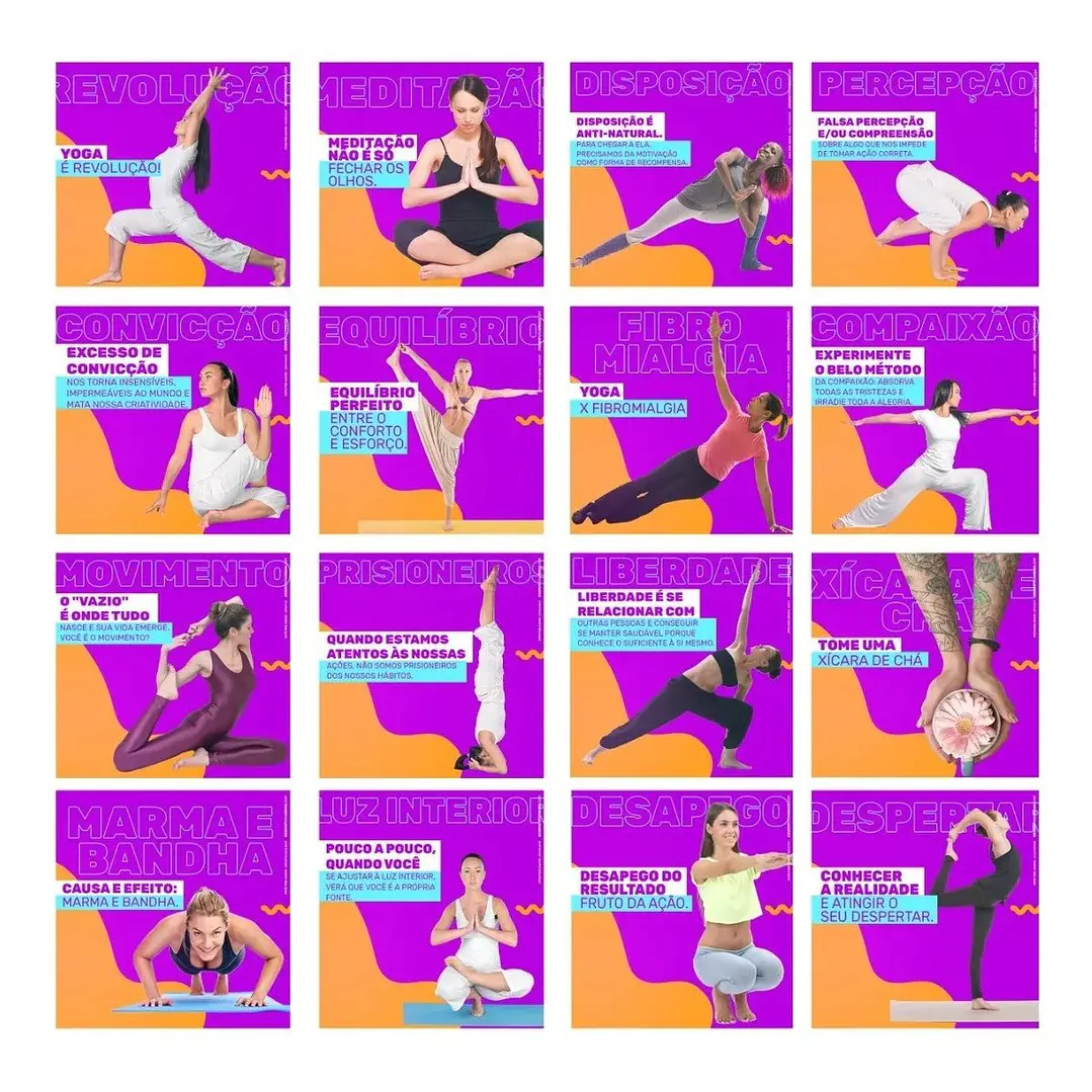 130 Artes Mídias Sociais Yoga Editáveis Photoshop + Png 5