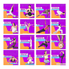 130 Artes Mídias Sociais Yoga Editáveis Photoshop + Png