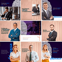 20 Artes Mídias Sociais Advogados Advocacia 2.0 Editáveis Photoshop + Png