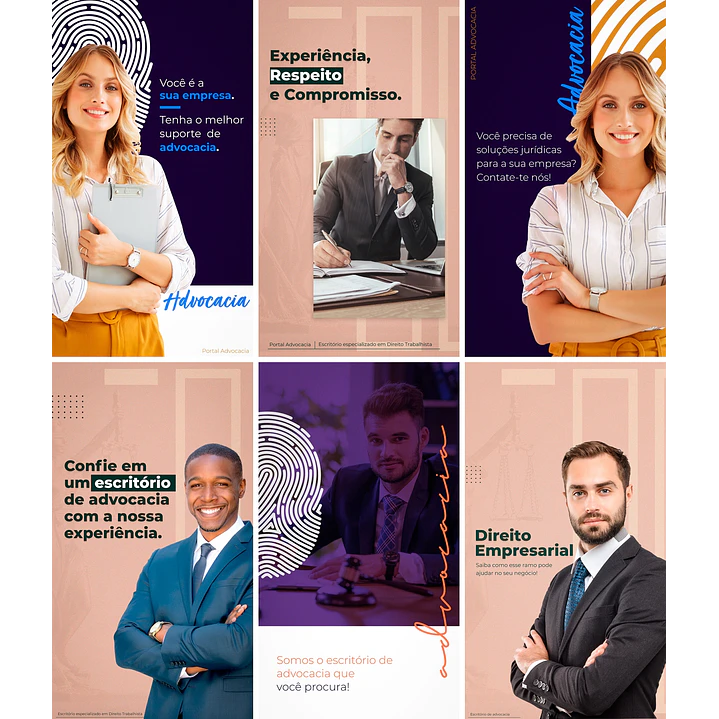 20 Artes Mídias Sociais Advogados Advocacia 2.0 Editáveis Photoshop + Png 2