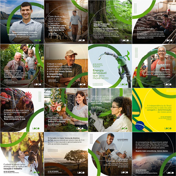 200 Artes Mídias Sociais Agro Agronegocio Editáveis Photoshop + Png 1