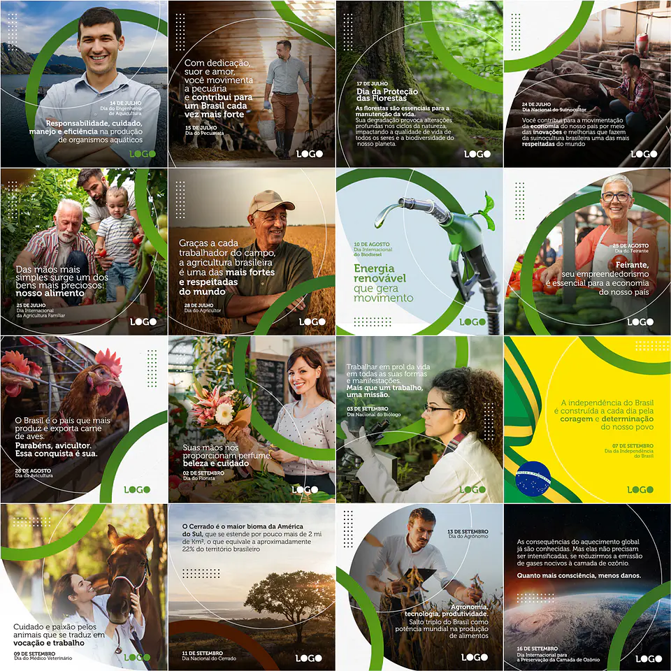 200 Artes Mídias Sociais Agro Agronegocio Editáveis Photoshop + Png 1