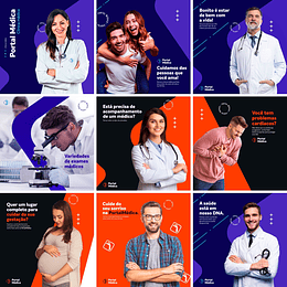 20 Artes Mídias Sociais Clinicas Medicas Consultorio Medico Editáveis Photoshop + Png