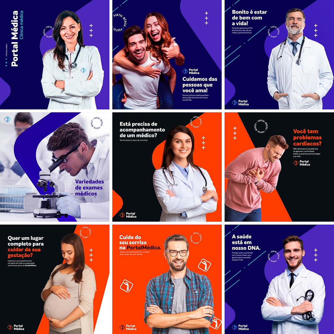 20 Artes Mídias Sociais Clinicas Medicas Consultorio Medico Editáveis Photoshop + Png 1