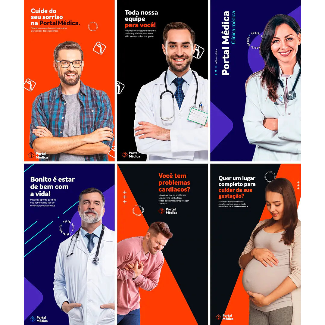 20 Artes Mídias Sociais Clinicas Medicas Consultorio Medico Editáveis Photoshop + Png 2