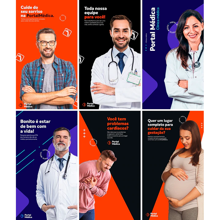 20 Artes Mídias Sociais Clinicas Medicas Consultorio Medico Editáveis Photoshop + Png 2