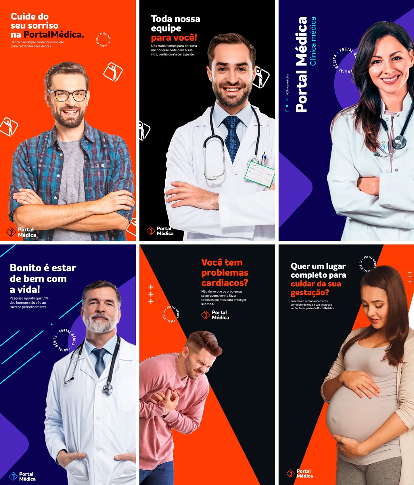 20 Artes Mídias Sociais Clinicas Medicas Consultorio Medico Editáveis Photoshop + Png 2