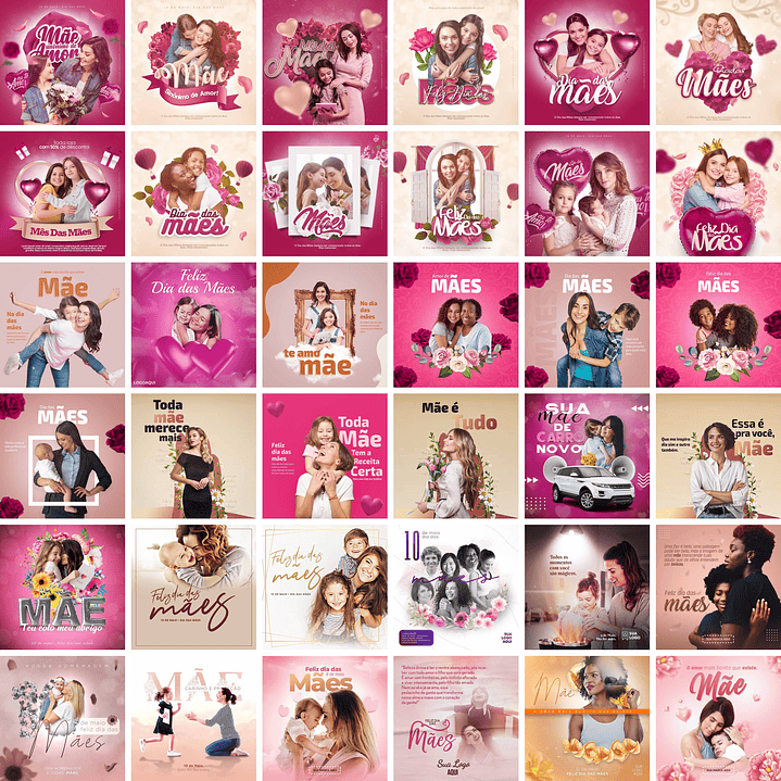 180 Artes Mídias Sociais Templates Dia das Mães Photoshop + Png 1